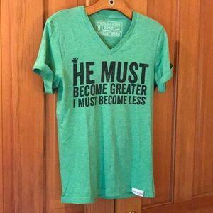 Walk in love. Women’s Green V-neck T-shirt Small